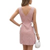 image:imageLYANER Womens Tweed Ribbon Boat Neck Sleeveless Backless Elegant Midi DressPink