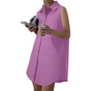 image:imageLYANER Womens Casual Shirt Dress Collar V Neck Sleeveless Button Down Loose Mini DressesPurple