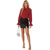 image:imageLYANER Womens Bow Tie Neck Blouse Ruffle Long Sleeve Business Dressy Office Shirt TopBurgundy