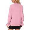 image:imageLYANER Womens Bow Tie Neck Blouse Ruffle Long Sleeve Business Dressy Office Shirt TopSolid Pink