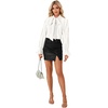image:imageLYANER Womens Bow Tie Neck Blouse Ruffle Long Sleeve Business Dressy Office Shirt TopStripe White
