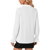 image:imageLYANER Womens Bow Tie Neck Blouse Ruffle Long Sleeve Business Dressy Office Shirt TopWhite