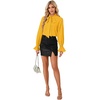 image:imageLYANER Womens Bow Tie Neck Blouse Ruffle Long Sleeve Business Dressy Office Shirt TopYellow