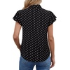 image:imageLYANER Womens Bow Tie Neck Ruffle Short Sleeve Button Down Business Casual Blouse TopsBlack