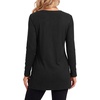 image:imageLYANER Womens Button Split Slit Sides Scoop Neck Long Sleeve Blouse Tunic TopBlack