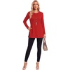 image:imageLYANER Womens Button Split Slit Sides Scoop Neck Long Sleeve Blouse Tunic TopBurgundy
