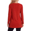 image:imageLYANER Womens Button Split Slit Sides Scoop Neck Long Sleeve Blouse Tunic TopBurgundy