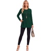 image:imageLYANER Womens Button Split Slit Sides Scoop Neck Long Sleeve Blouse Tunic TopDark Green
