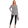 image:imageLYANER Womens Button Split Slit Sides Scoop Neck Long Sleeve Blouse Tunic TopLight Gray