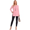 image:imageLYANER Womens Button Split Slit Sides Scoop Neck Long Sleeve Blouse Tunic TopLight Pink
