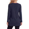 image:imageLYANER Womens Button Split Slit Sides Scoop Neck Long Sleeve Blouse Tunic TopNavy Blue
