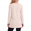 image:imageLYANER Womens Button Split Slit Sides Scoop Neck Long Sleeve Blouse Tunic TopOffwhite