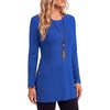 image:imageLYANER Womens Button Split Slit Sides Scoop Neck Long Sleeve Blouse Tunic TopRoyal Blue