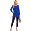 image:imageLYANER Womens Button Split Slit Sides Scoop Neck Long Sleeve Blouse Tunic TopRoyal Blue