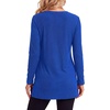image:imageLYANER Womens Button Split Slit Sides Scoop Neck Long Sleeve Blouse Tunic TopRoyal Blue
