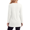 image:imageLYANER Womens Button Split Slit Sides Scoop Neck Long Sleeve Blouse Tunic TopSolid White