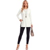 image:imageLYANER Womens Button Split Slit Sides Scoop Neck Long Sleeve Blouse Tunic TopSolid White