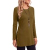 image:imageLYANER Womens Button Split Slit Sides Scoop Neck Long Sleeve Blouse Tunic TopYellow Green