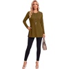 image:imageLYANER Womens Button Split Slit Sides Scoop Neck Long Sleeve Blouse Tunic TopYellow Green