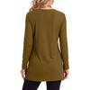 image:imageLYANER Womens Button Split Slit Sides Scoop Neck Long Sleeve Blouse Tunic TopYellow Green