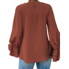 image:imageLYANER Womens Casual V Neck Tiered Ruffle Bell Long Sleeve Blouse Shirt Tunic TopBurn Orange