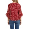 image:imageLYANER Womens Chiffon Floral V Neck Ruffle 34 Sleeve Layered Dressy Casual Blouse TopsWine Red