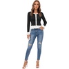 image:imageLYANER Womens Cute Color Block Long Sleeve Ruffle Hem Ribbed Shirt Elegant Business Casual Work TopsBlack