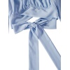 image:imageLYANER Womens Cute Off Shoulder Long Sleeve Self Tie Knot Crop Tube Top BlouseBlue