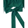 image:imageLYANER Womens Cute Off Shoulder Long Sleeve Self Tie Knot Crop Tube Top BlouseDark Green1