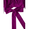 image:imageLYANER Womens Cute Off Shoulder Long Sleeve Self Tie Knot Crop Tube Top BlouseDeep Purple