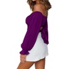 image:imageLYANER Womens Cute Off Shoulder Long Sleeve Self Tie Knot Crop Tube Top BlouseDeep Purple