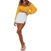 image:imageLYANER Womens Cute Off Shoulder Long Sleeve Self Tie Knot Crop Tube Top BlouseGinger