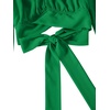 image:imageLYANER Womens Cute Off Shoulder Long Sleeve Self Tie Knot Crop Tube Top BlouseGrass Green