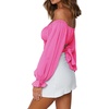 image:imageLYANER Womens Cute Off Shoulder Long Sleeve Self Tie Knot Crop Tube Top BlouseHot Pink