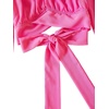 image:imageLYANER Womens Cute Off Shoulder Long Sleeve Self Tie Knot Crop Tube Top BlouseHot Pink