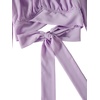 image:imageLYANER Womens Cute Off Shoulder Long Sleeve Self Tie Knot Crop Tube Top BlouseLavender