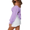 image:imageLYANER Womens Cute Off Shoulder Long Sleeve Self Tie Knot Crop Tube Top BlouseLavender