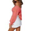 image:imageLYANER Womens Cute Off Shoulder Long Sleeve Self Tie Knot Crop Tube Top BlouseOrange