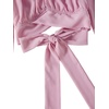 image:imageLYANER Womens Cute Off Shoulder Long Sleeve Self Tie Knot Crop Tube Top BlousePink