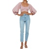 image:imageLYANER Womens Cute Off Shoulder Long Sleeve Self Tie Knot Crop Tube Top BlousePink