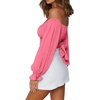 image:imageLYANER Womens Cute Off Shoulder Long Sleeve Self Tie Knot Crop Tube Top BlousePink Tulip