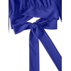 image:imageLYANER Womens Cute Off Shoulder Long Sleeve Self Tie Knot Crop Tube Top BlouseRoyal Blue