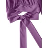 image:imageLYANER Womens Cute Off Shoulder Long Sleeve Self Tie Knot Crop Tube Top BlouseViolet
