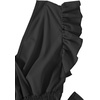 image:imageLYANER Womens Cute V Neck Ruffle Cap Sleeve Side Bow Shirred Hem Summer Crop Tank Tops Peplum Blouse02 Black