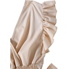 image:imageLYANER Womens Cute V Neck Ruffle Cap Sleeve Side Bow Shirred Hem Summer Crop Tank Tops Peplum BlouseBeige