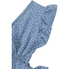 image:imageLYANER Womens Cute V Neck Ruffle Cap Sleeve Side Bow Shirred Hem Summer Crop Tank Tops Peplum BlouseDusty Blue