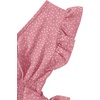 image:imageLYANER Womens Cute V Neck Ruffle Cap Sleeve Side Bow Shirred Hem Summer Crop Tank Tops Peplum BlousePolka Dots Pink