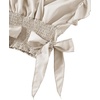 image:imageLYANER Womens Cute V Neck Ruffle Cap Sleeve Side Bow Shirred Hem Summer Crop Tank Tops Peplum BlouseSolid Beige
