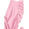 image:imageLYANER Womens Cute V Neck Ruffle Cap Sleeve Side Bow Shirred Hem Summer Crop Tank Tops Peplum BlouseSolid Pink