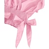 image:imageLYANER Womens Cute V Neck Ruffle Cap Sleeve Side Bow Shirred Hem Summer Crop Tank Tops Peplum BlouseSolid Pink